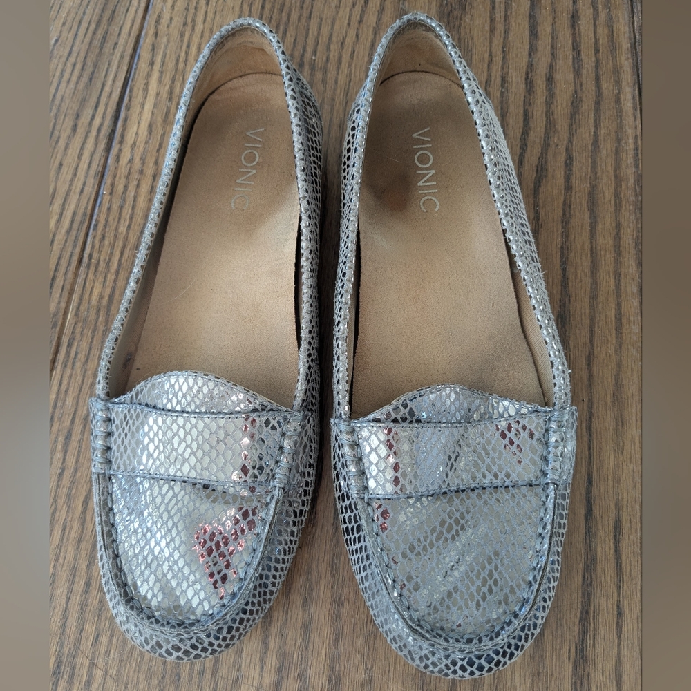 Vionic Women's Metallic Snakeskin Pattern Loafers - image 1